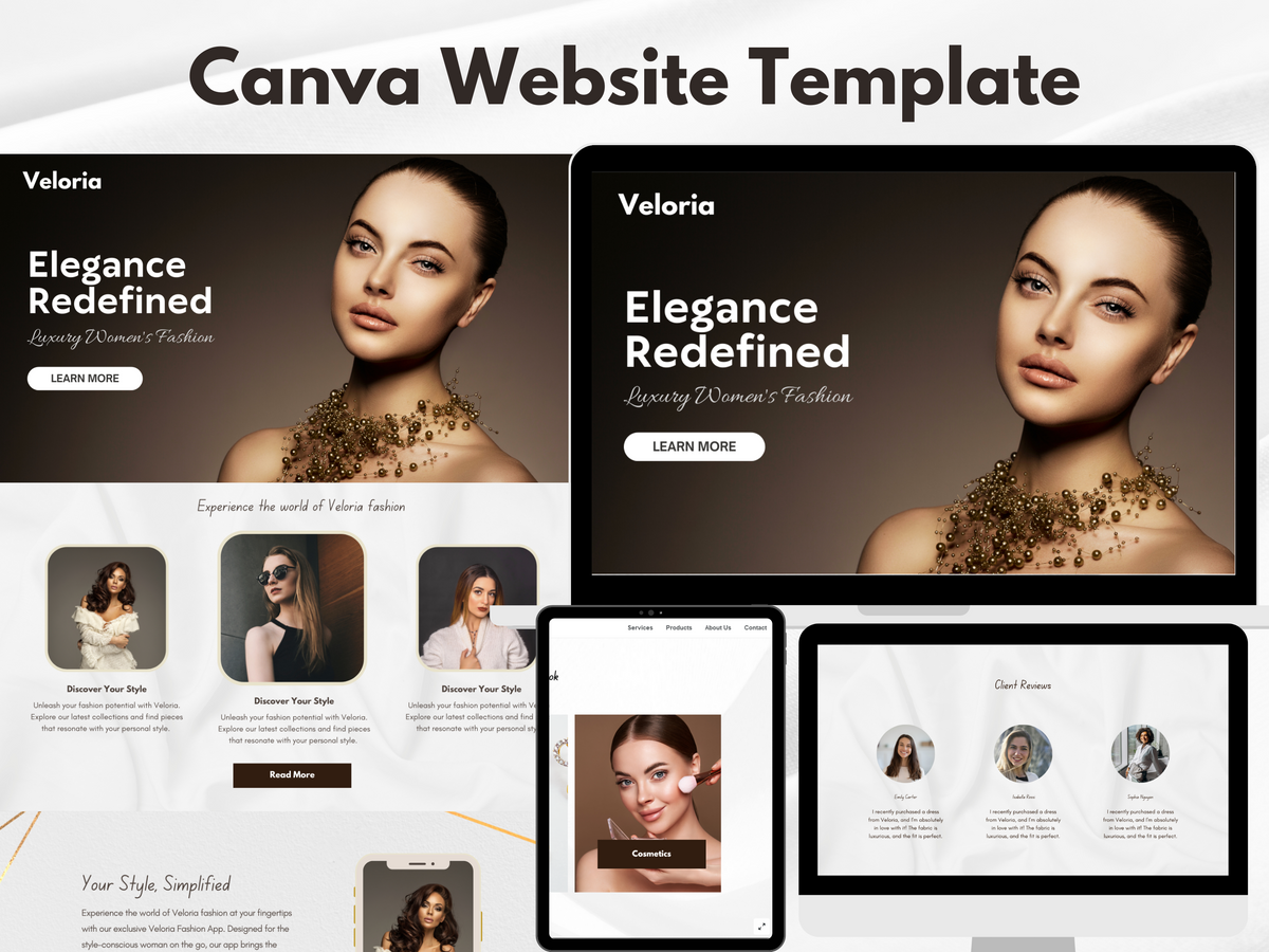 Velora - Elegant Fashion Business Canva Website Template