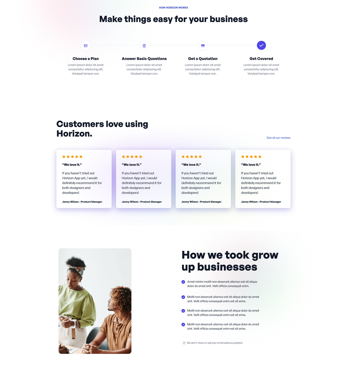 Horizon Multipurpose Single Page Website Template